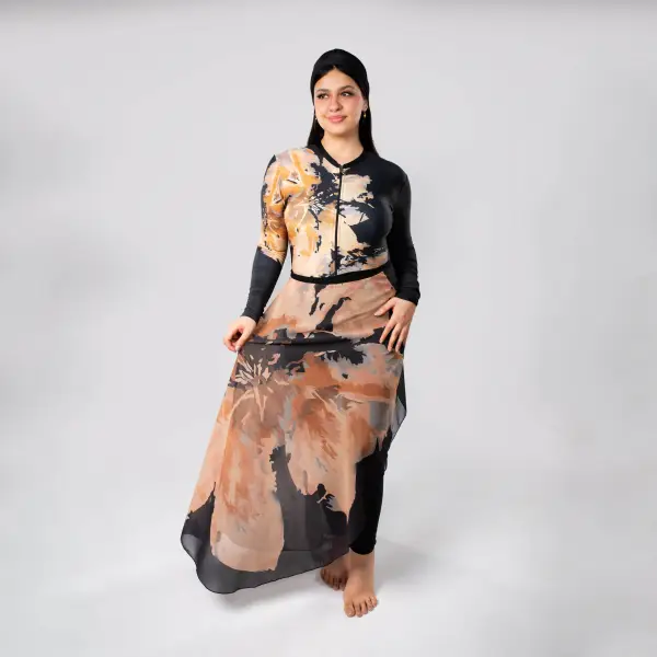 مايوه بوركيني ليكرا حريمي 4 قطع موديل WL10